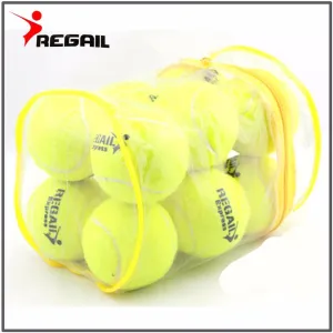 12pcs/Lot High Quality Elasticity Tennis Ball for Training Sport Rubber Woolen Tennis Balls for tennis practice with free Bag