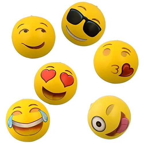 12" Emoji Inflatable Beach Balls, 12-Pack