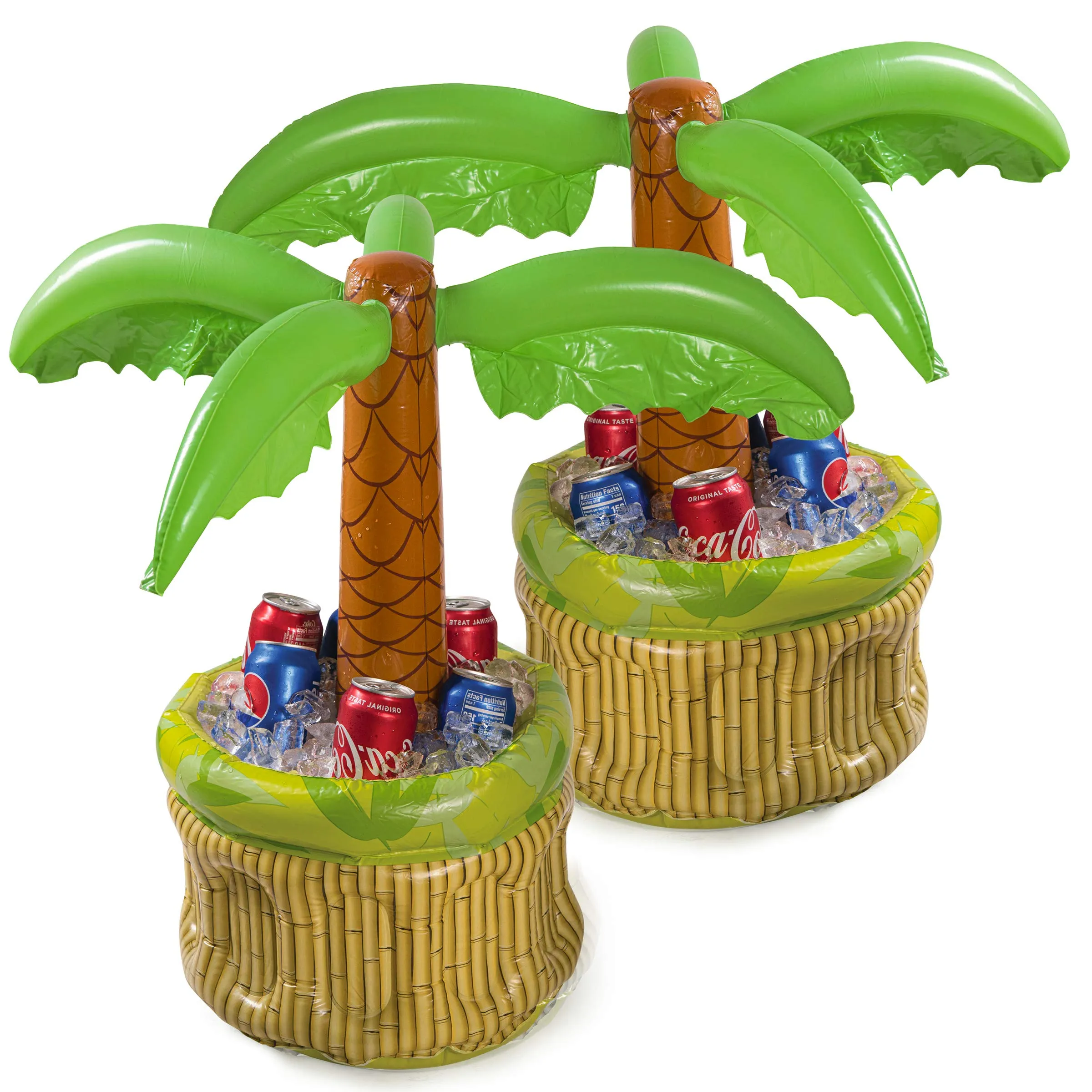 2 Pack Large 26" Inflatable Palmtree Cooler, Floating Drink Cooler for Parties, 2in1 Pool