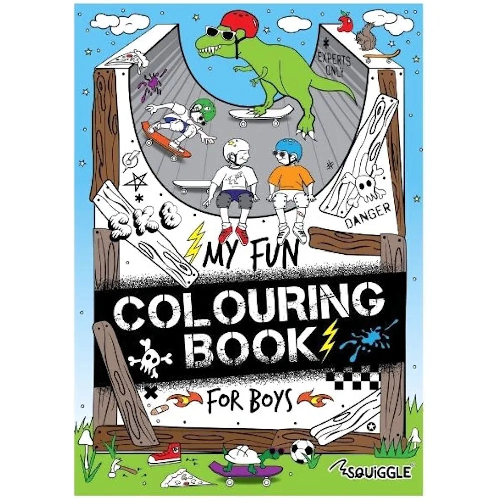 A4 Colouring Fun For Boys Colouring Book - Exciting Designs Adventure Themed Pages High Quality Paper