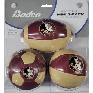 Baden Seminole Logo 3pk Polystuffed Multi Ball Set