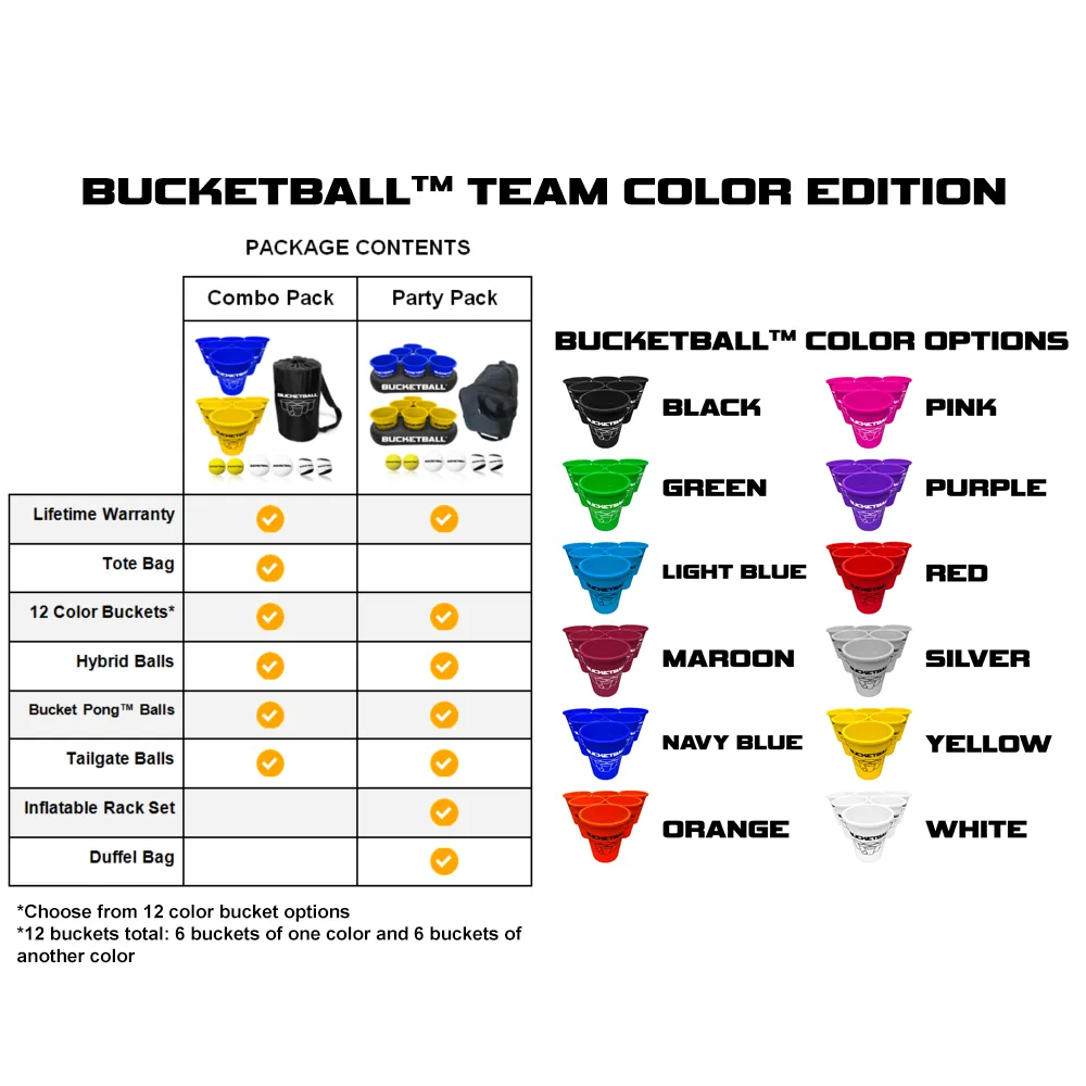 BucketBall - Team Color Edition - Combo Pack (Light Blue/Pink)