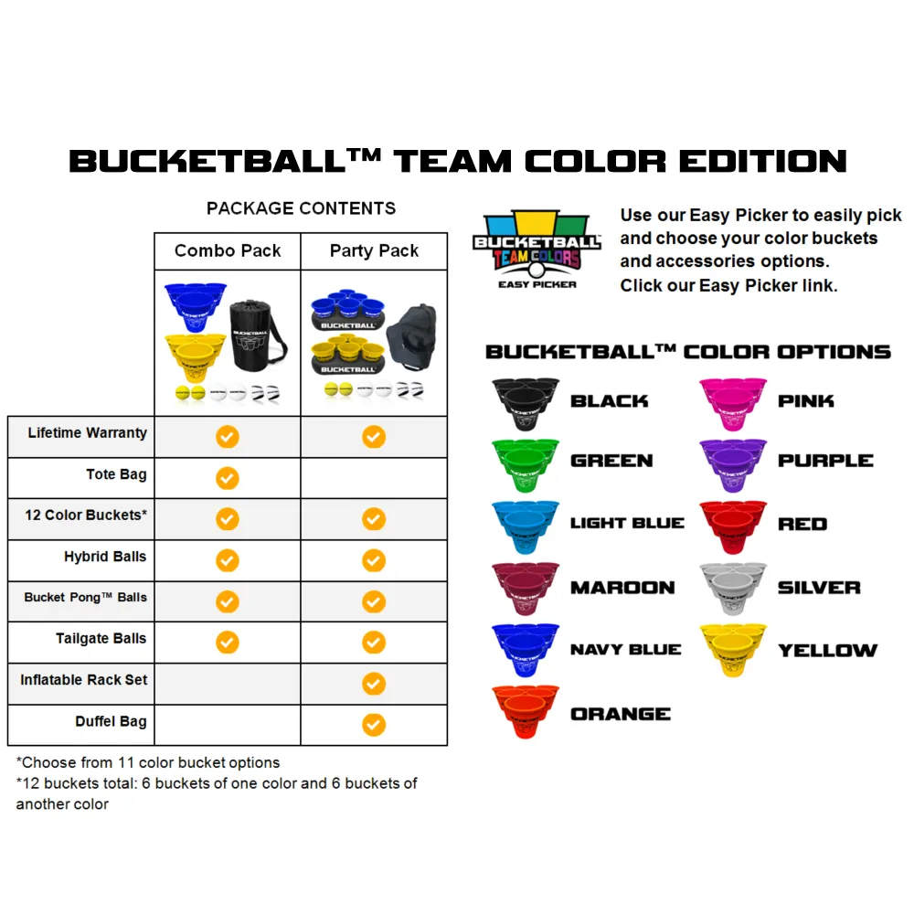 BucketBall - Team Color Edition - Party Pack (Light Blue/Maroon)