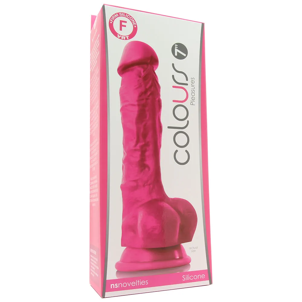 Colours 7 Inch Firm Silicone Dildo in Pink