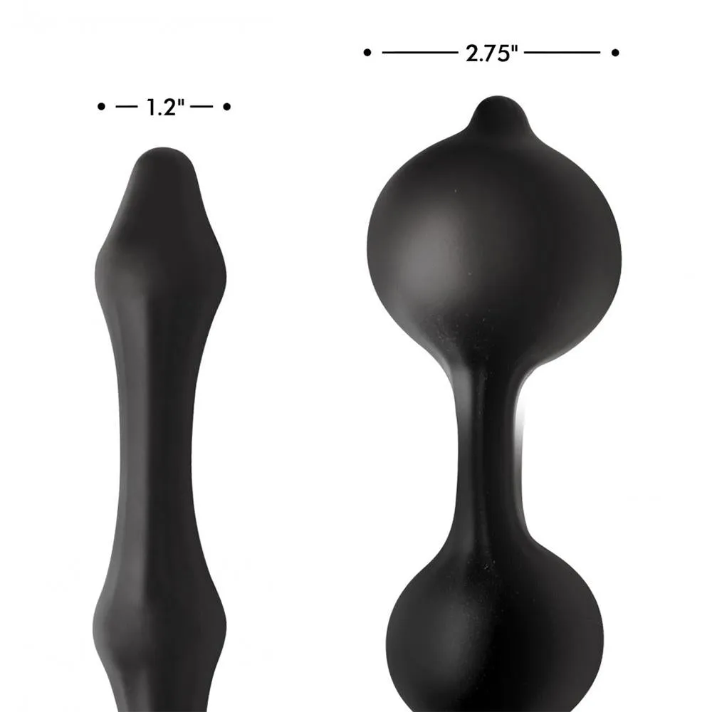 Devils Rattle Inflatable Silicone Anal Plug with Cock and Ball Ring