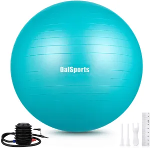 GalSports Exercise Ball (45cm-75cm), Yoga Ball Chair with Quick Pump, Stability Fitness Ball for Core Strength Training & Physical Therapy