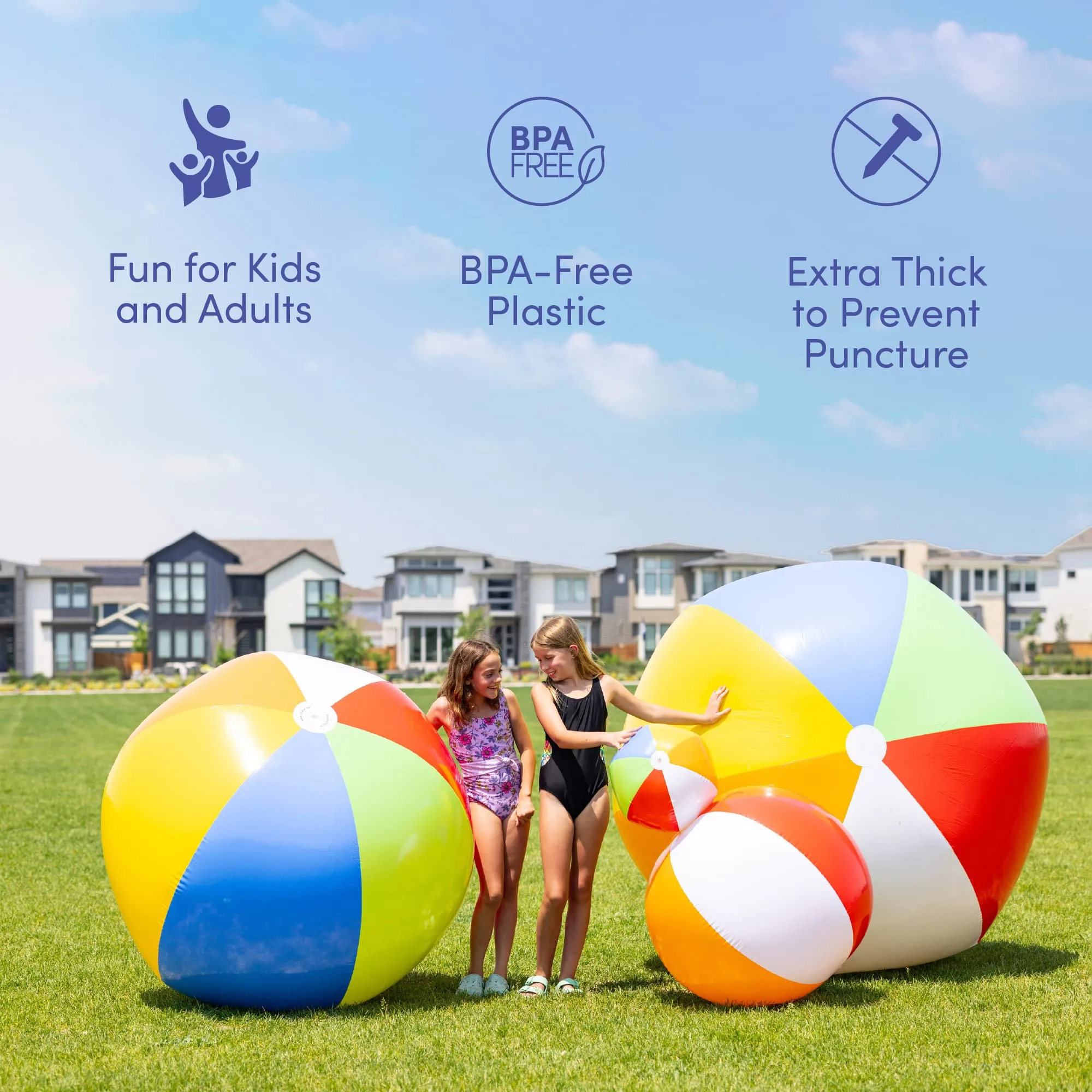 Giant Inflatable Beach Balls 5 Feet Pool Ball, Beach Summer Parties, and Gifts | 60 inch