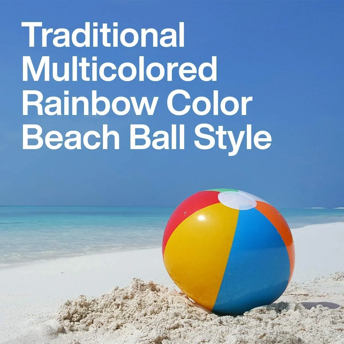 Kicko 12 Pack Inflatable Beach Balls - 20 Inch - Traditional Multicolored Rainbow Color