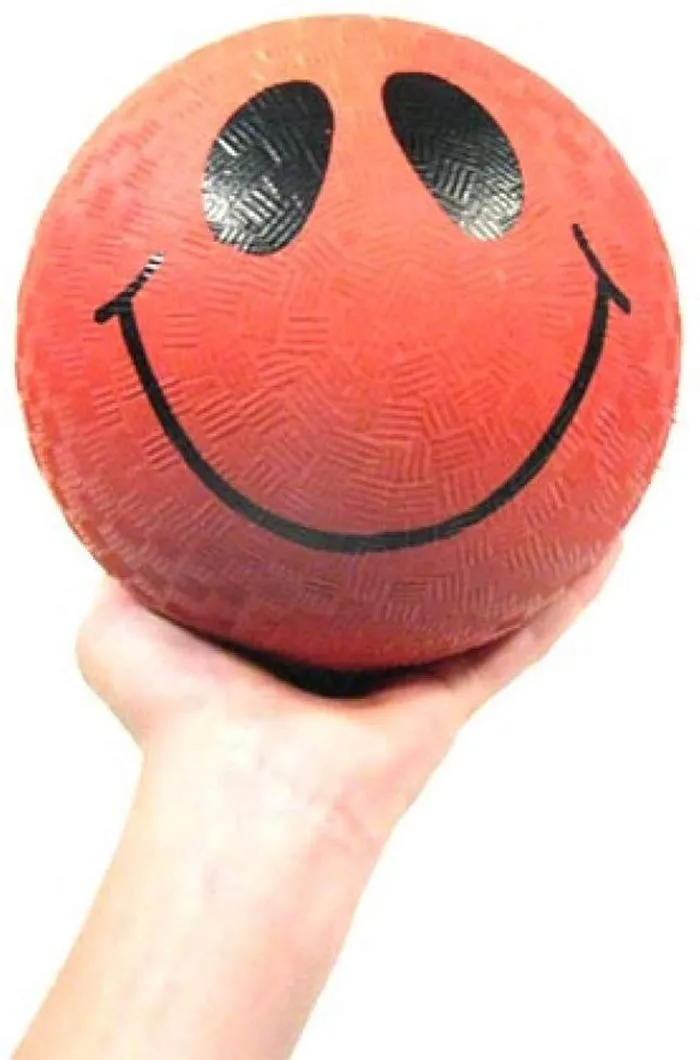 Kicko Smile Face Ball - 5 Pack - Colored Playground Balls with Smiling Face Design -