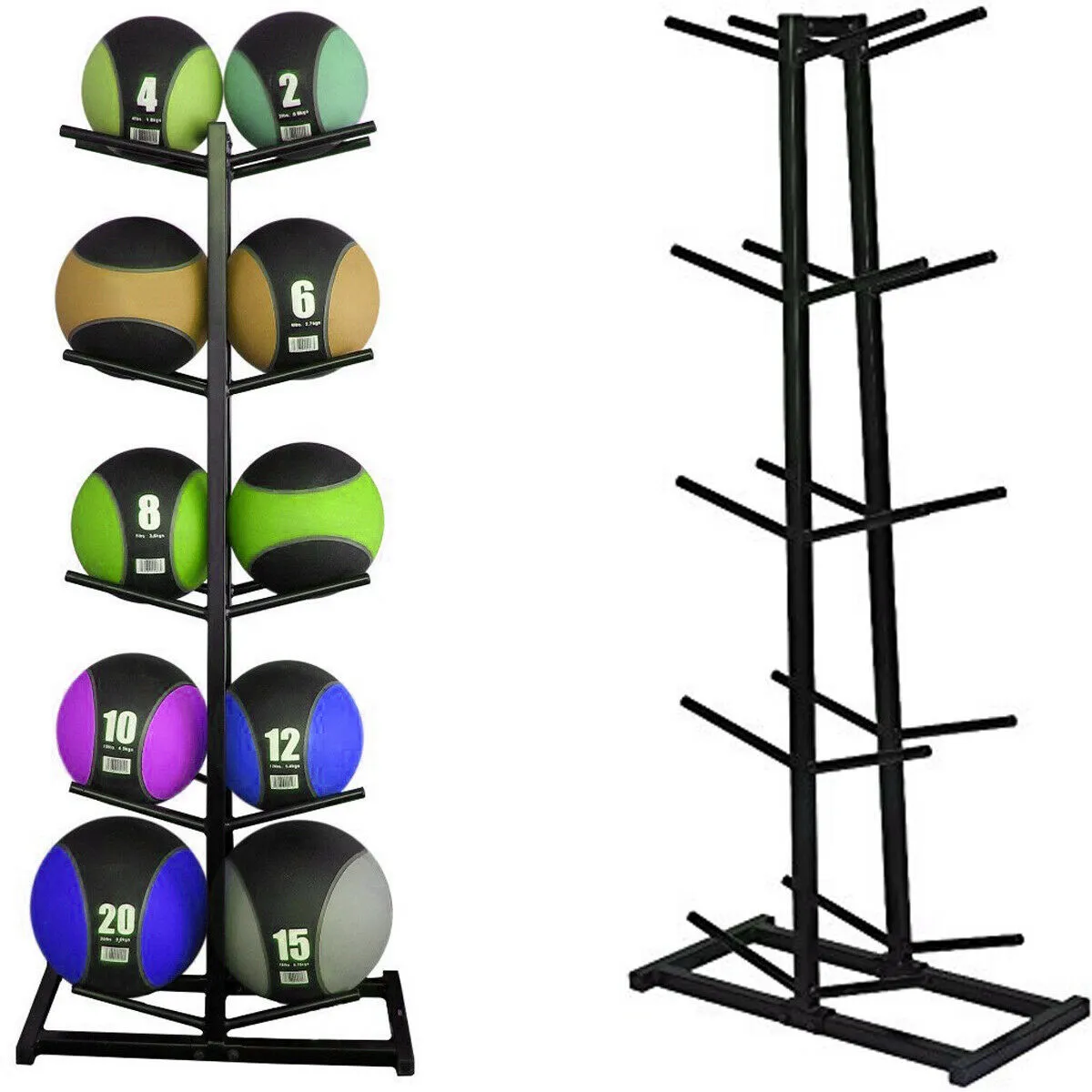 Medicine Ball Rack - Black - 10 balls