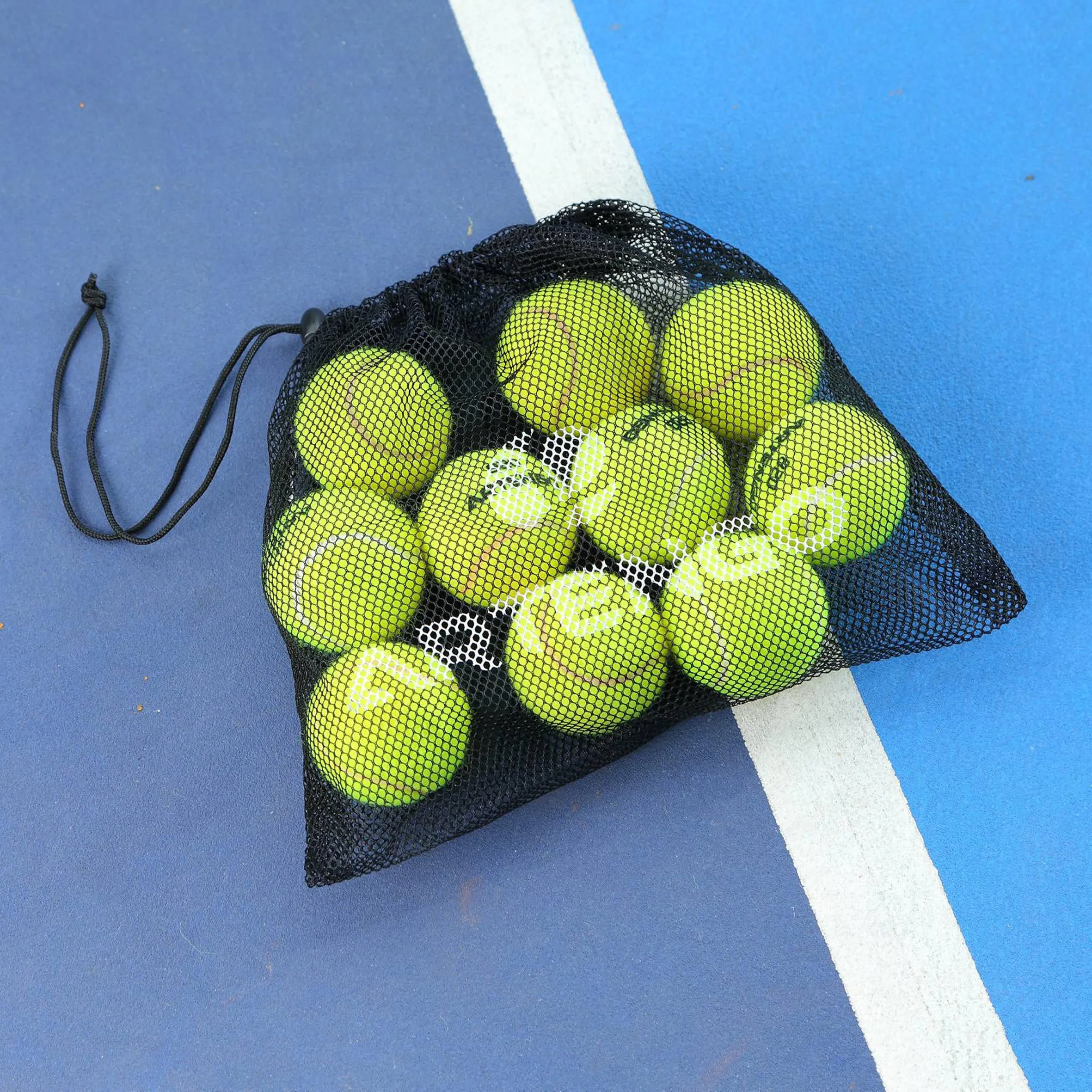 Mesh bag for 60 tennis balls ARTENGO, black and white