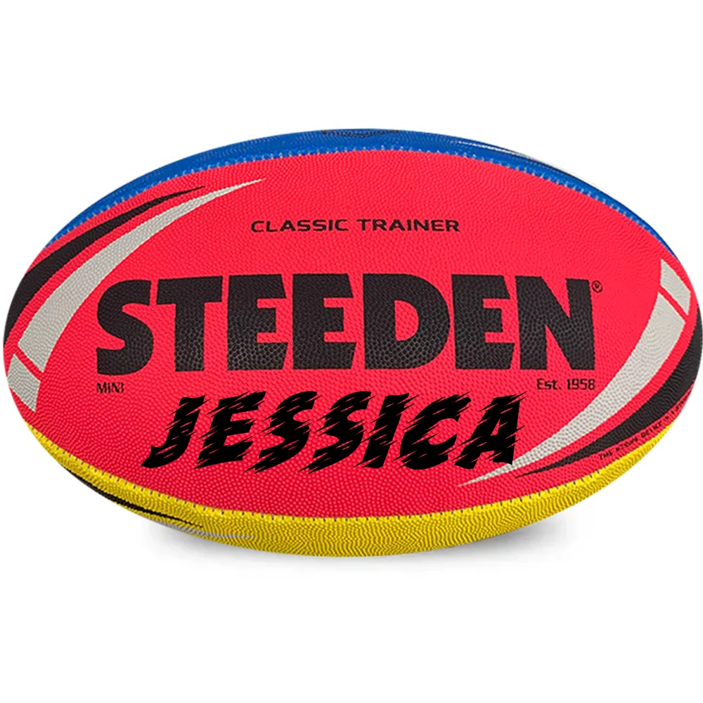 Personalised Multi Colour Steeden Rugby League Ball (Size 5, Mini)