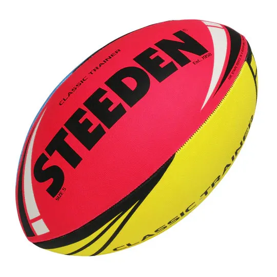 Personalised Multi Colour Steeden Rugby League Ball (Size 5, Mini)