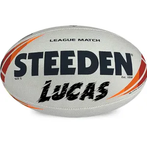 Personalised White Steeden Rugby League Match (size 5)